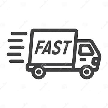 Fast Shipping Line Icon, Delivery Truck Stock Vector - Illustration of ...