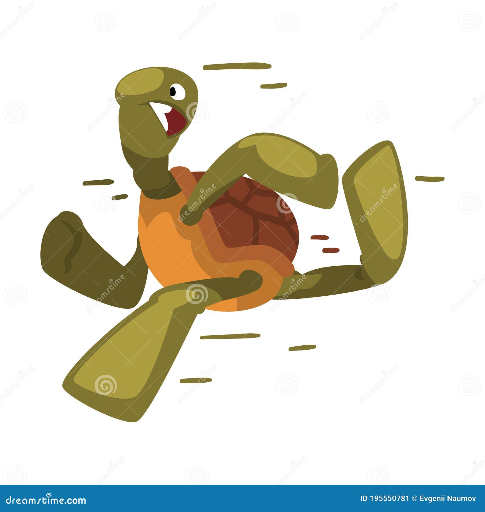 Fast Turtle, Tortoise Animal Cartoon Character Running on Its Hind Legs  Vector Illustration on White Background. Stock Vector - Illustration of fast,  happy: 195550781