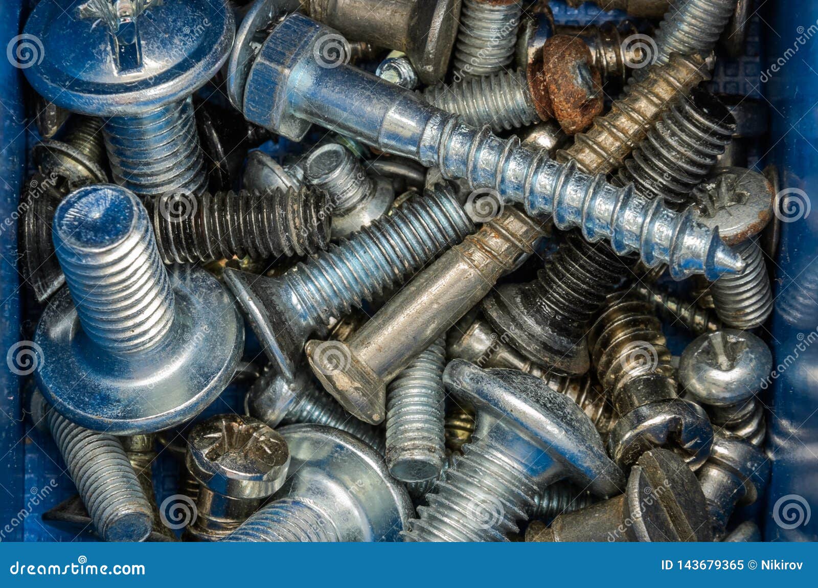 Fasteners Bolts and Nuts in the Organizer Stock Image Image of clay