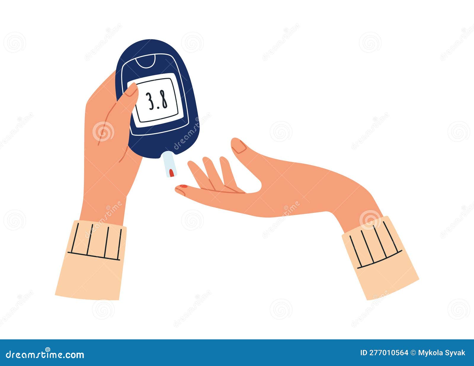 Fasting Blood Sugar Test stock vector. Illustration of woman 277010564