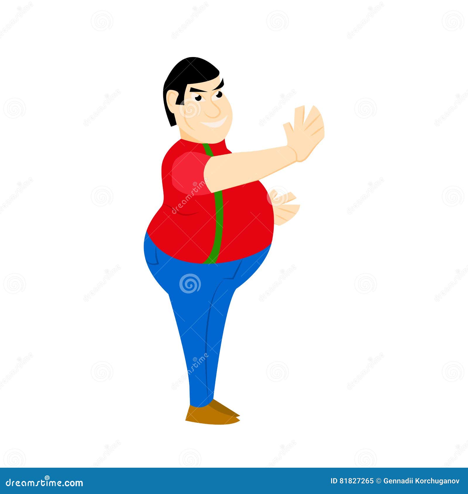 Fat Bald Man. Cartoon Character Stock Vector - Illustration of dress,  formal: 81827265