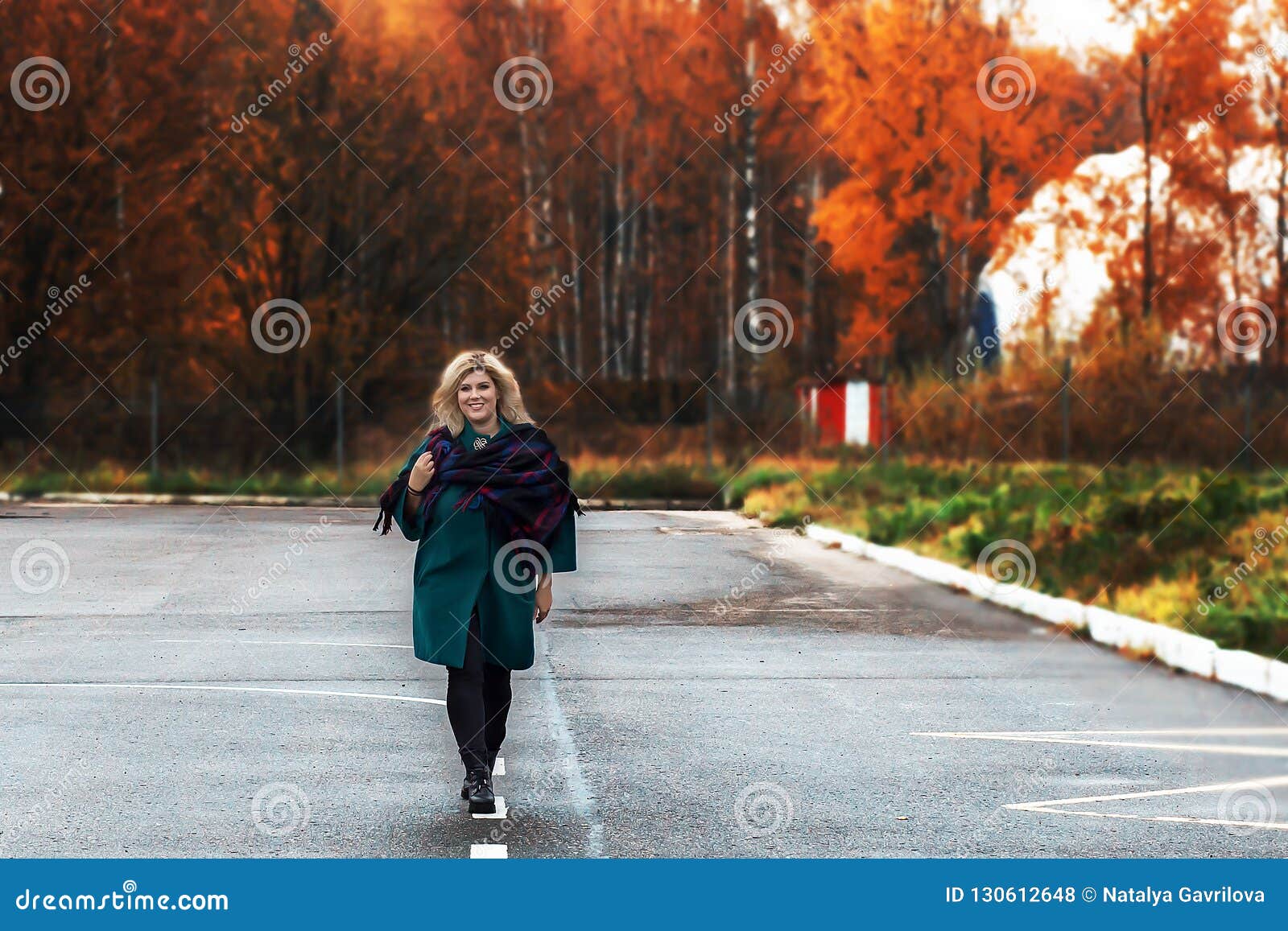 Fat Beautiful Girl Outside in Autumn Stock Photo - Image of cute, model ...