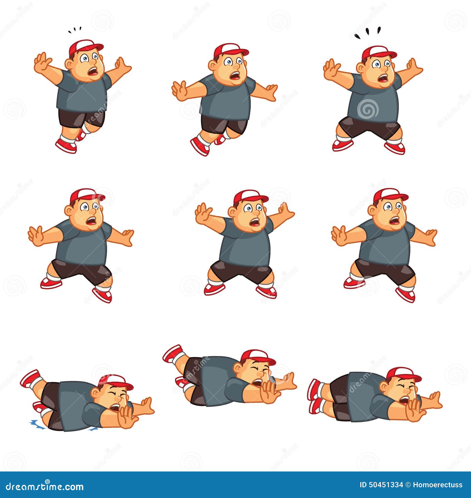 Fat Boy Animation Sprite stock illustration. Illustration of dying -  50451334
