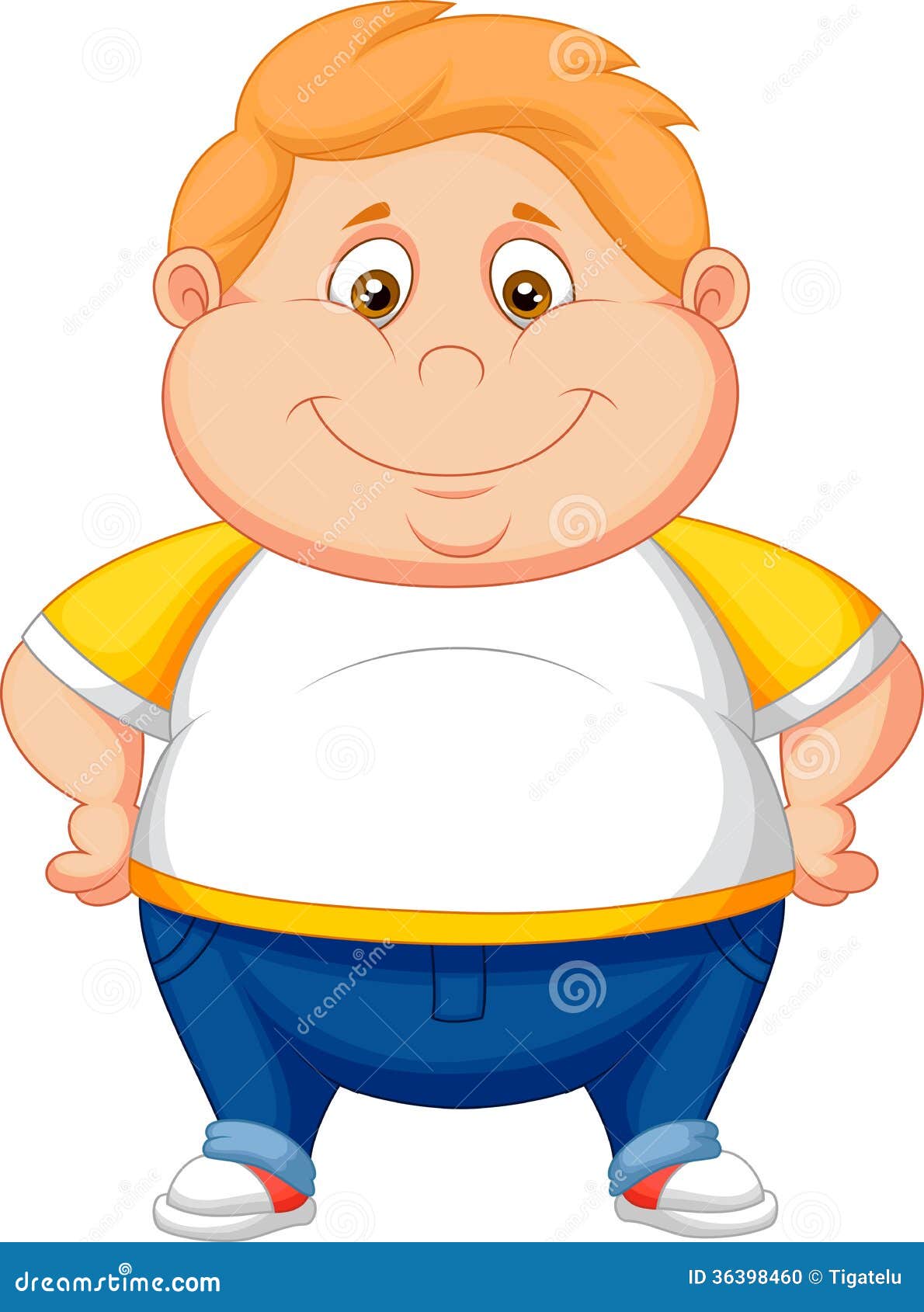 Fat boy cartoon posing stock vector. Illustration of illustration