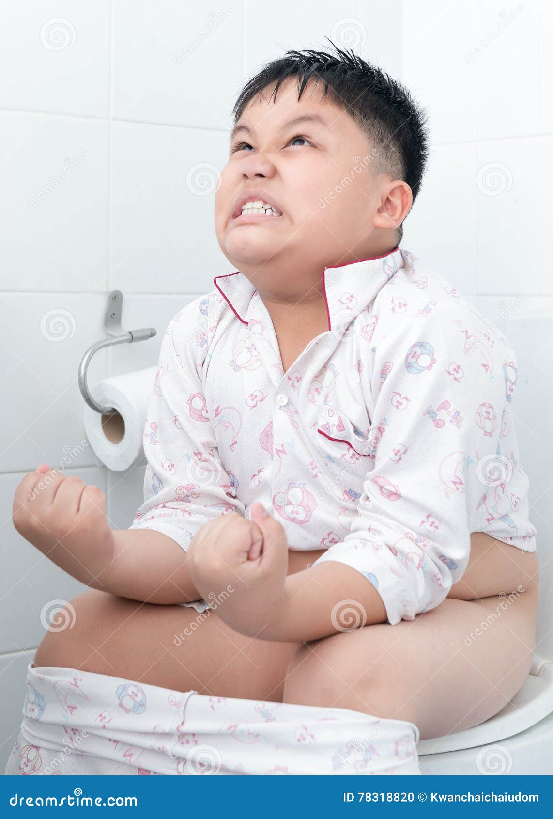Thoughtful Man Looking Into The Toilet Bowl Stock Image 