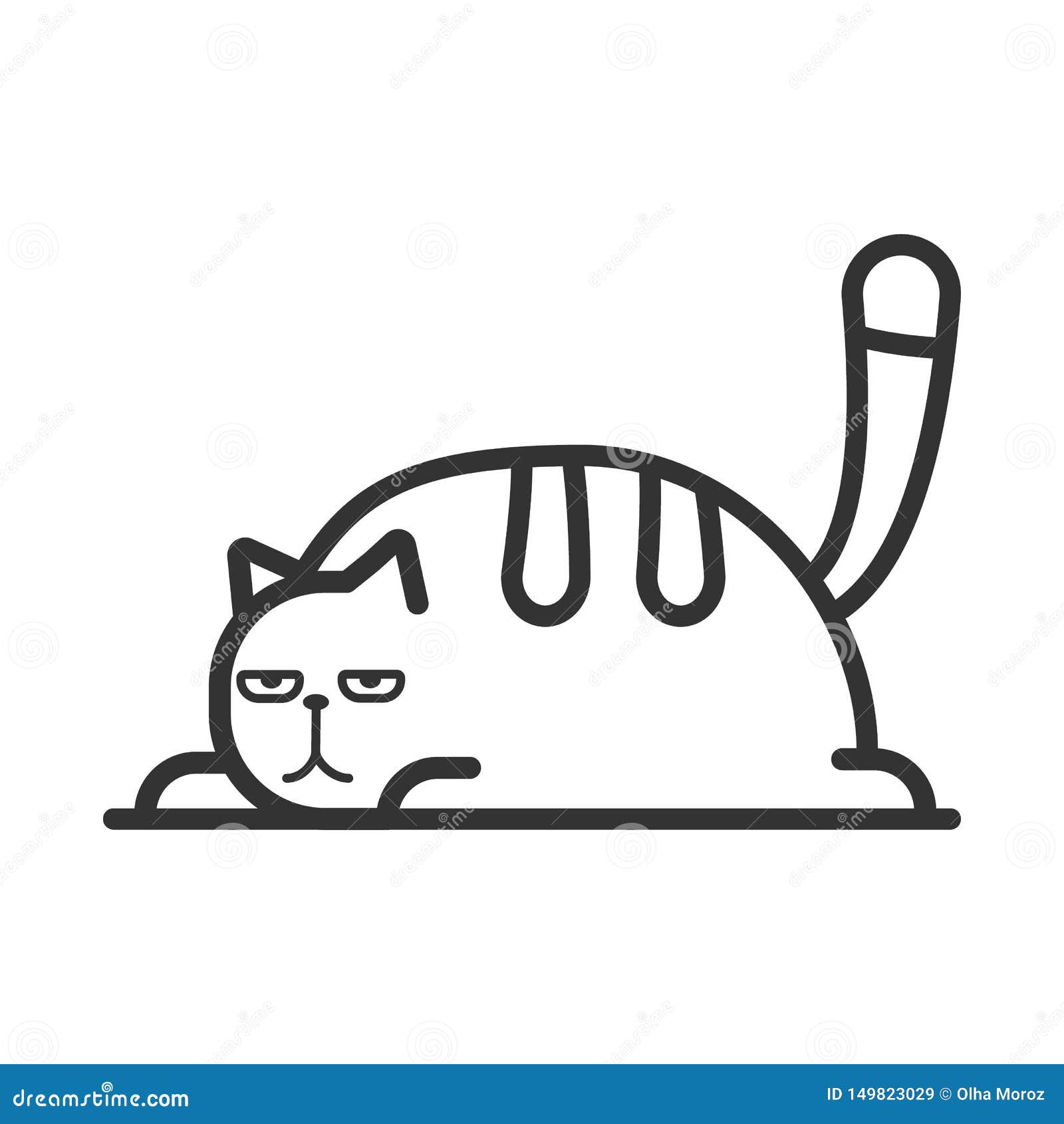 Fat Cat in the Outline Style Vector Illustration of a Domestic Cat Stock  Illustration  Illustration of huge pipe 149823029