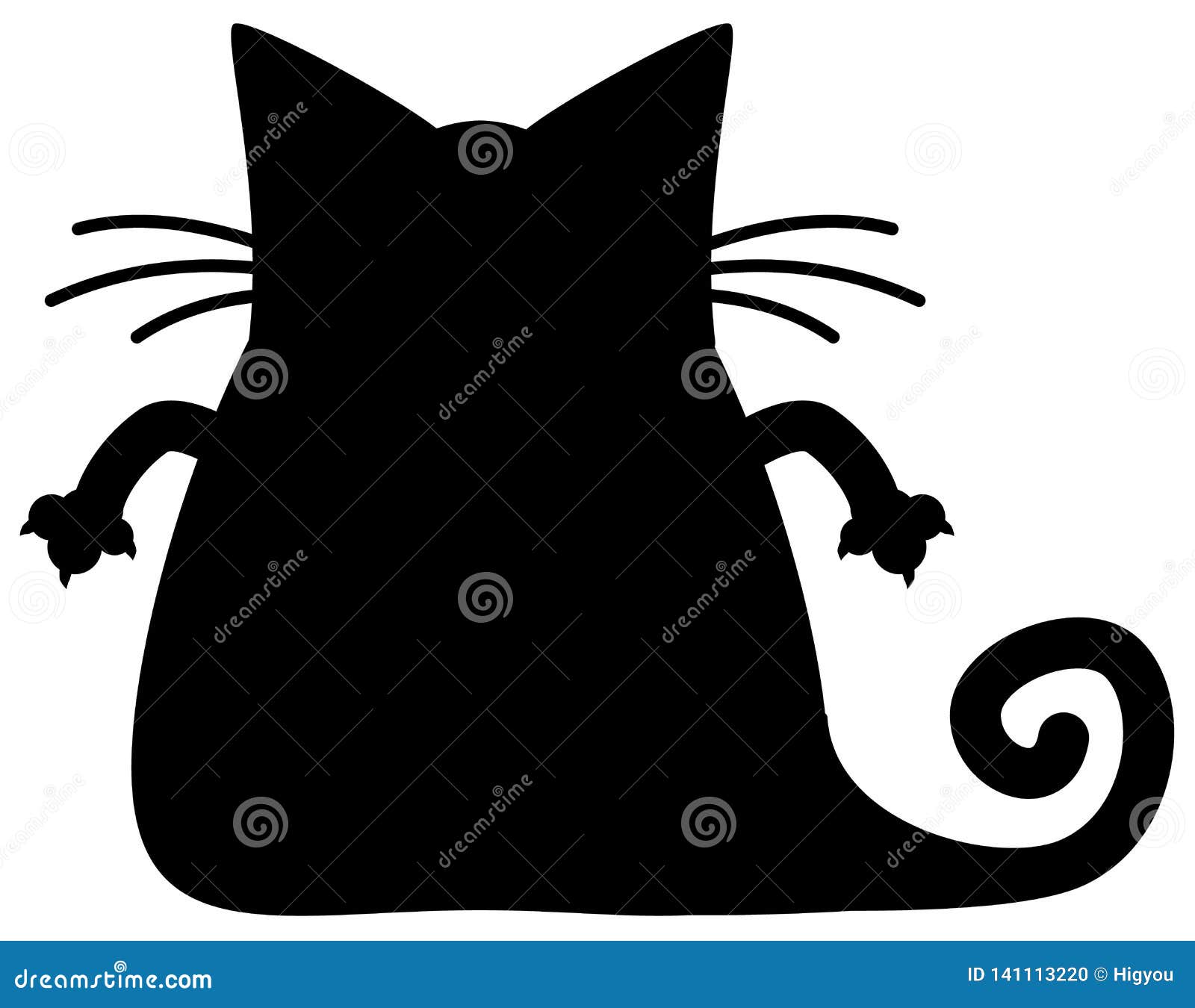 Fat Cat Silhouette stock vector. Illustration of feline - 141113220