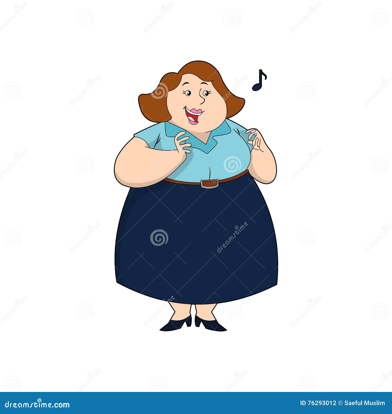 Cartoon Fat Lady Stock Illustrations image image