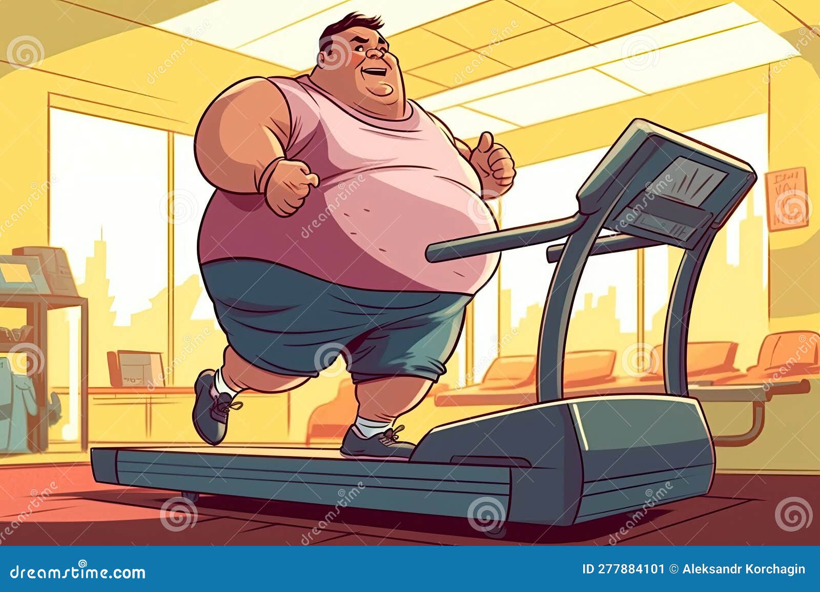 Fat Male Obese Runner Runs On Treadmill In Gym Running Cardio Workout fat-male-obese-runner-runs-on-treadmill-in-gym-running-cardio-workout