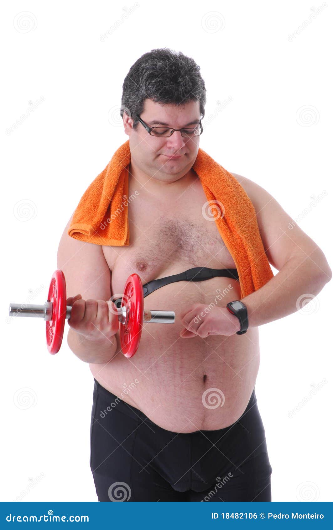 HUMOUR , vos histoires drôles,photos,vidéos - Page 8 Fat-man-doing-workout-dumbells-18482106
