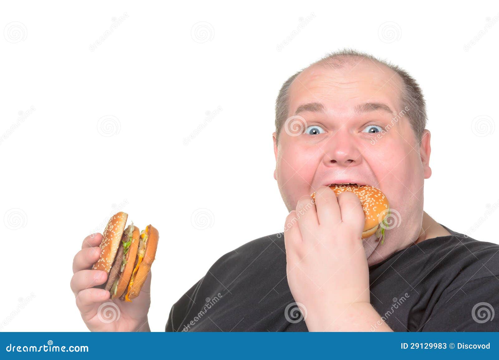 Fat Man Eating Stock Photo - Stok Photo Krojam