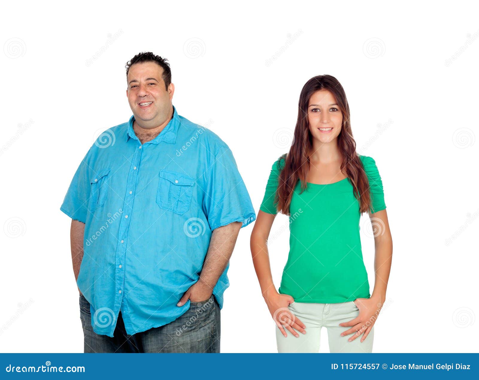 Couple Fat Man Slim Woman Stock Photos