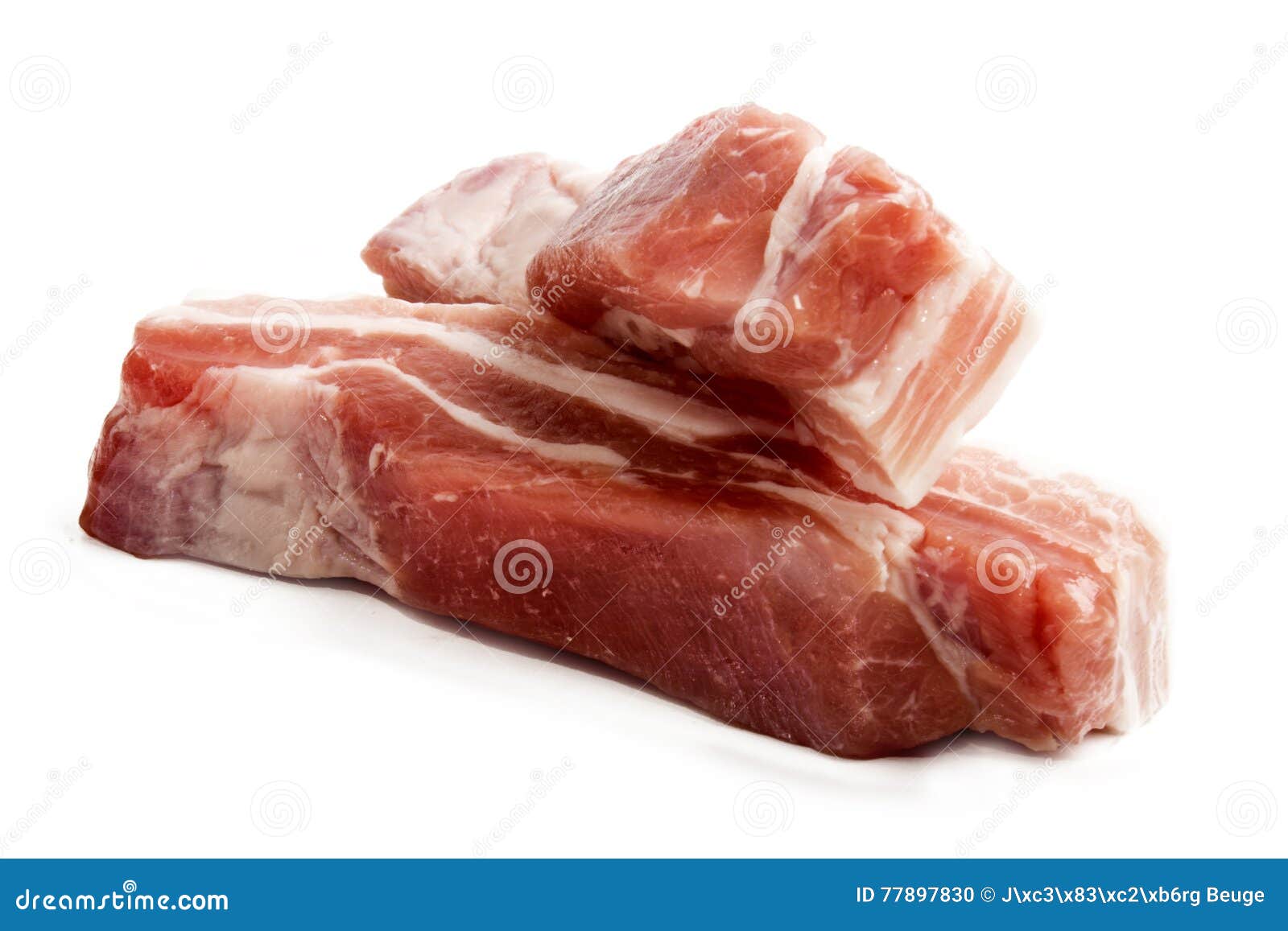 Fat Pork Belly Isolated on White Background Stock Photo Image of meat