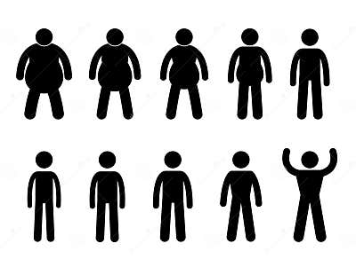 Fat To Thin, Slim To Muscular Stock Vector - Illustration of bulk ...