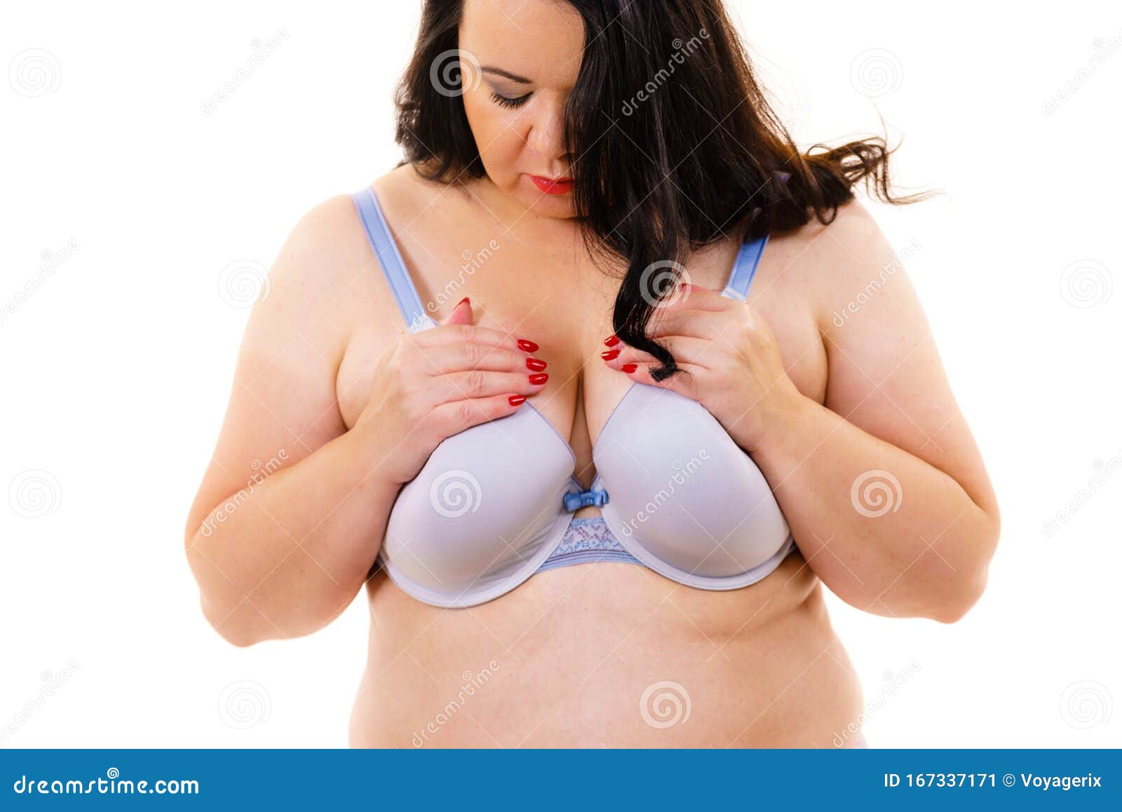 Fat Woman Big Breast Wearing Bra Stock Image - Image of lingerie,  brafitting: 167337171