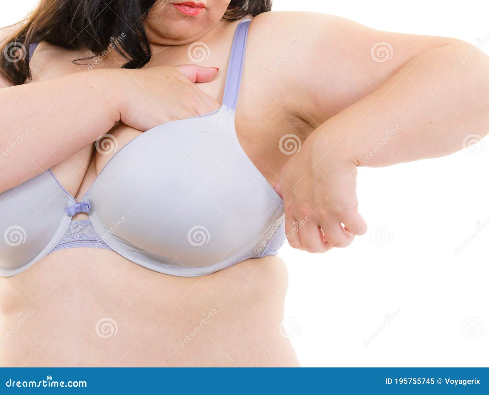 Fat Woman Big Breast Wearing Bra Stock Image - Image of overweight