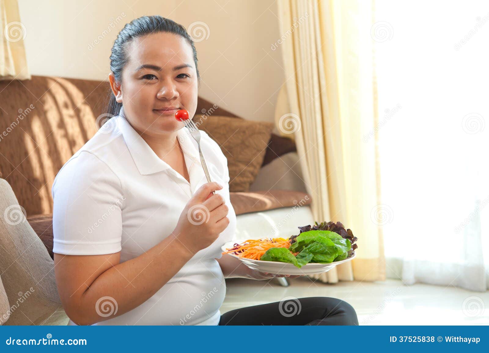 Asian Woman Eating 8