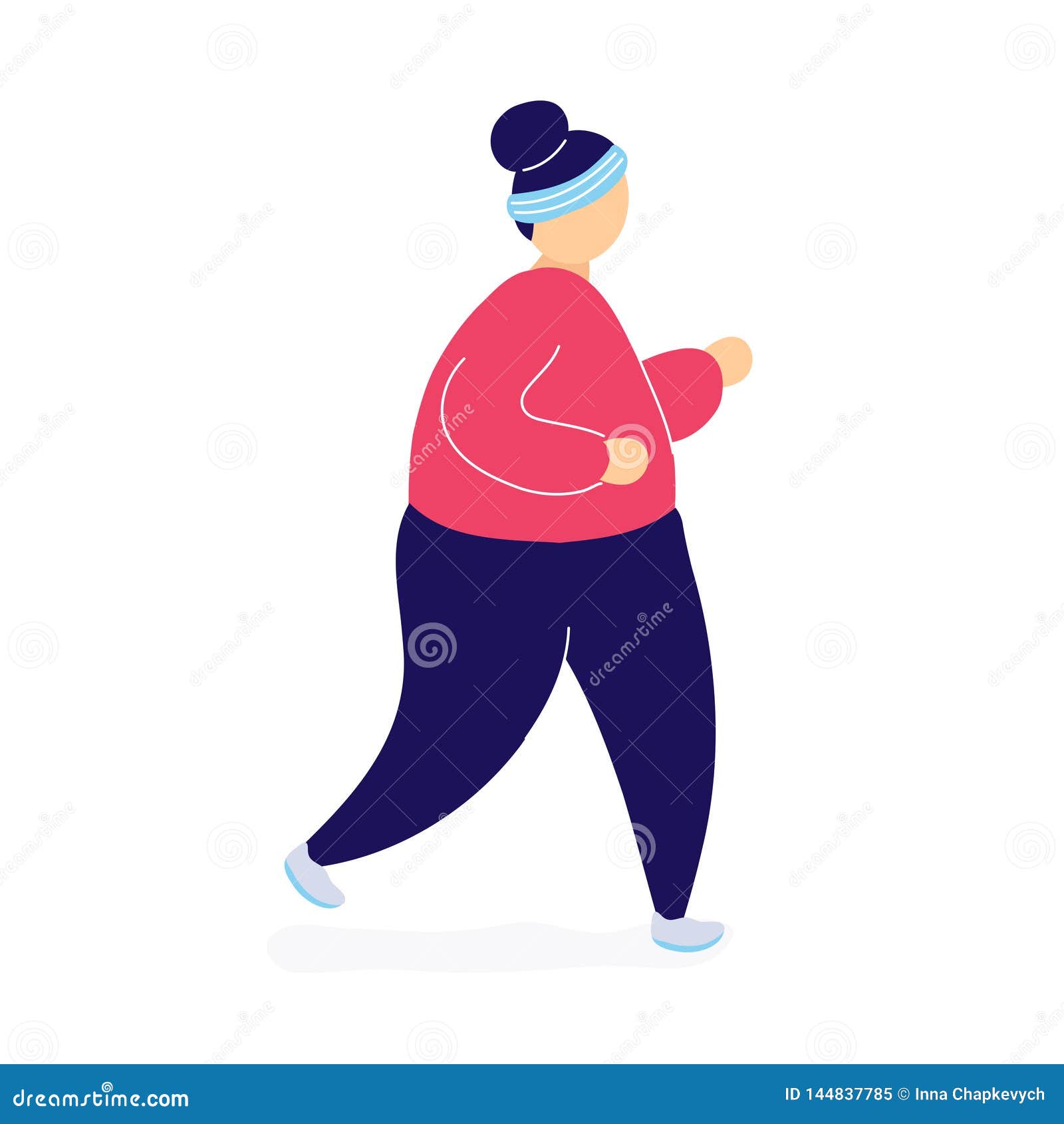 Fat Woman Jogging To Lose Weight Stock Vector - Illustration of loss, body:  144837785