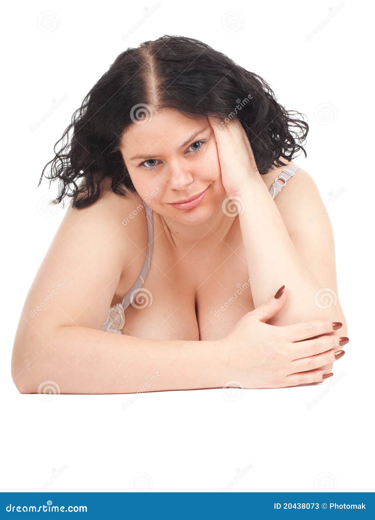 Fat woman in underwear stock image