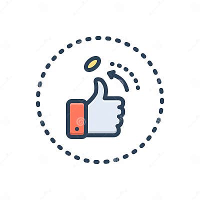 Color Illustration Icon for Fate, Coin Toss and Flipping Stock