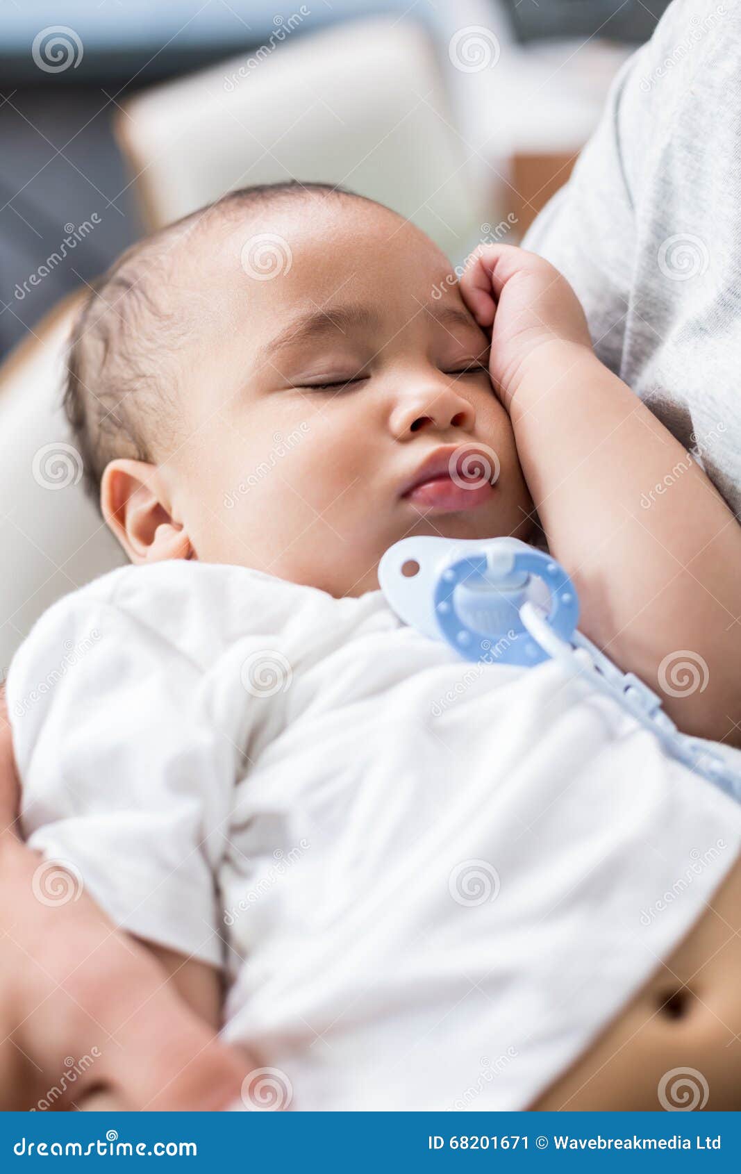 Father Carrying Sleeping Baby at Home Stock Image Image of home
