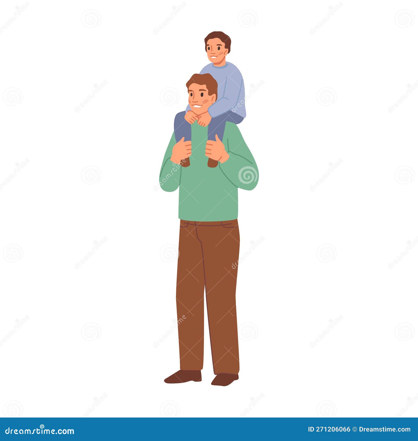 Father Carrying His Daughter In Sling Vector Illustration 74834794