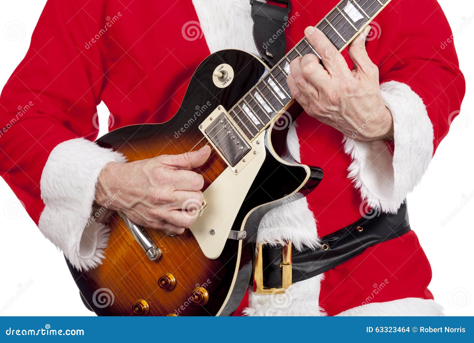 Download Father Christmas Playing An Electric Guitar Stock Photo ...