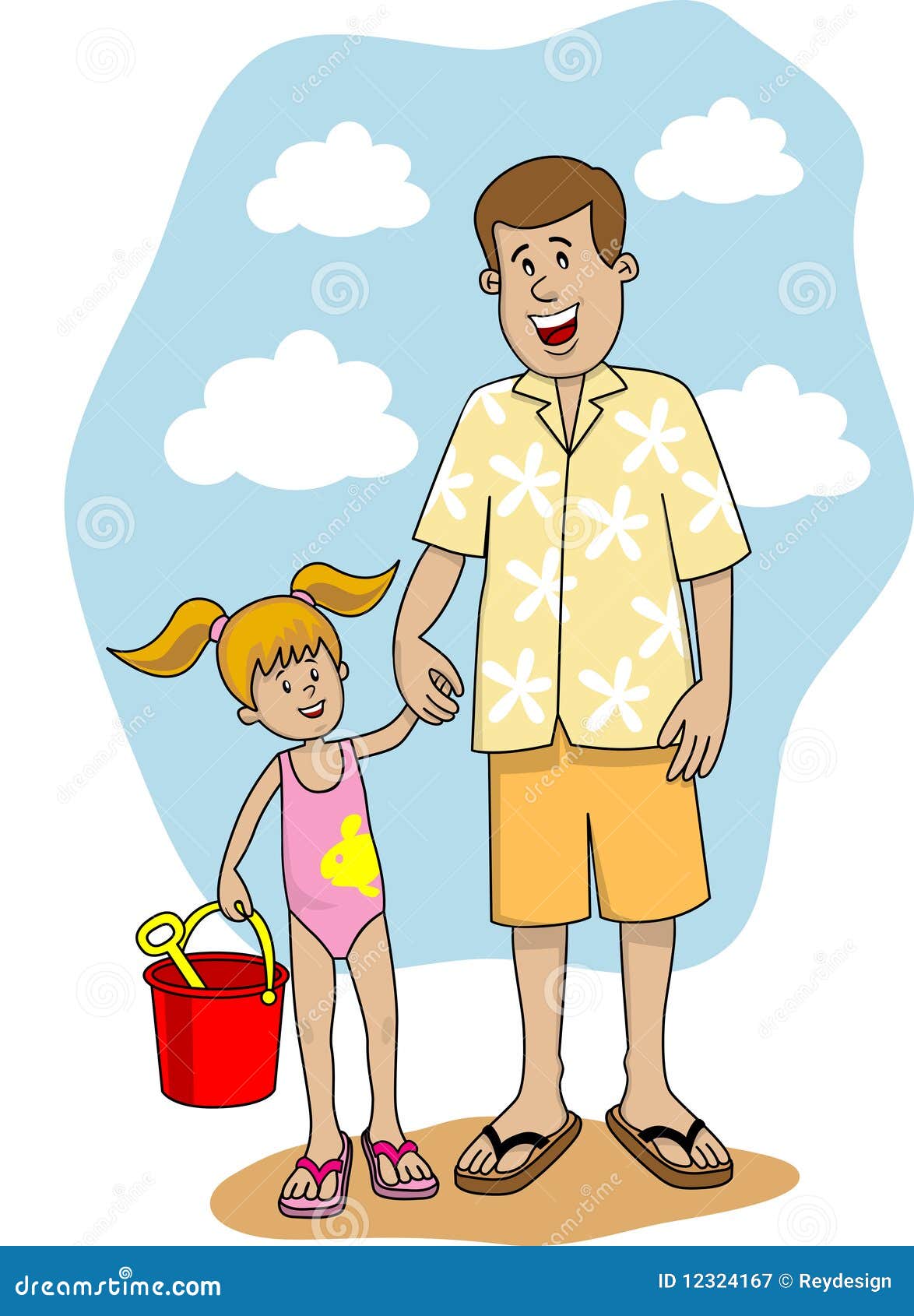Father And Daughter Illustration 12324167 - Megapixl