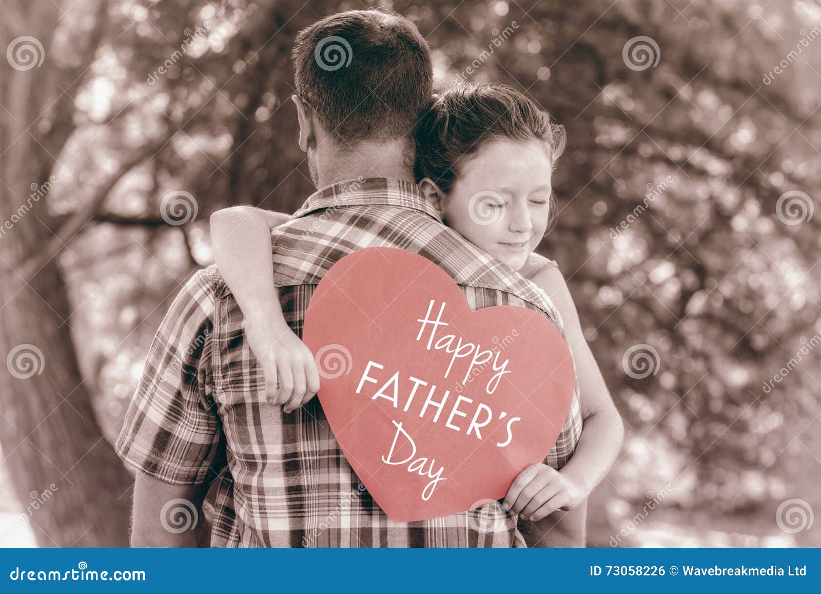 Father and Daughter with Happy Fathers Day Stock Photo - Image of ...
