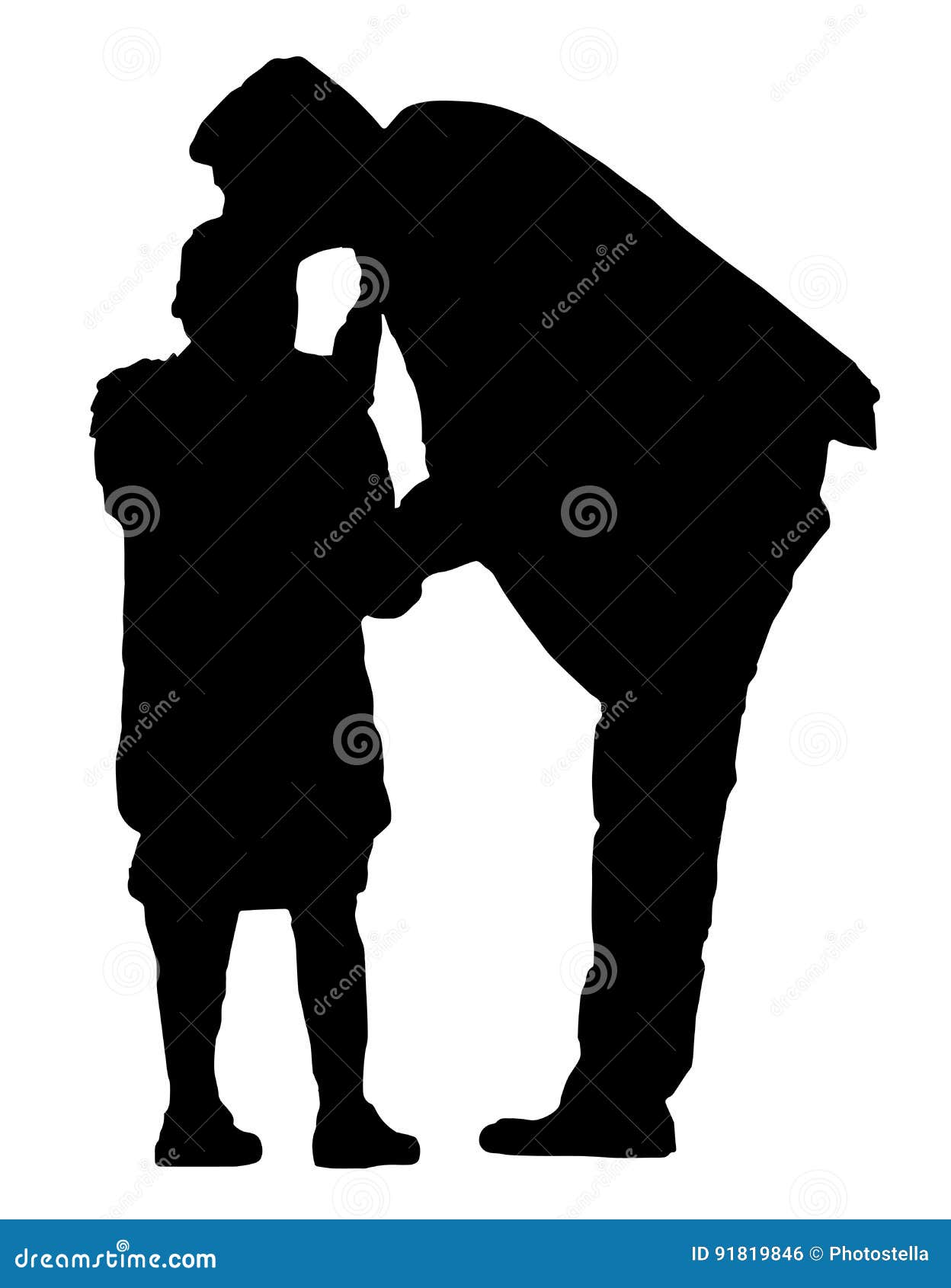 Father And Daughter Vector - Black Silhouettes Stock ...
