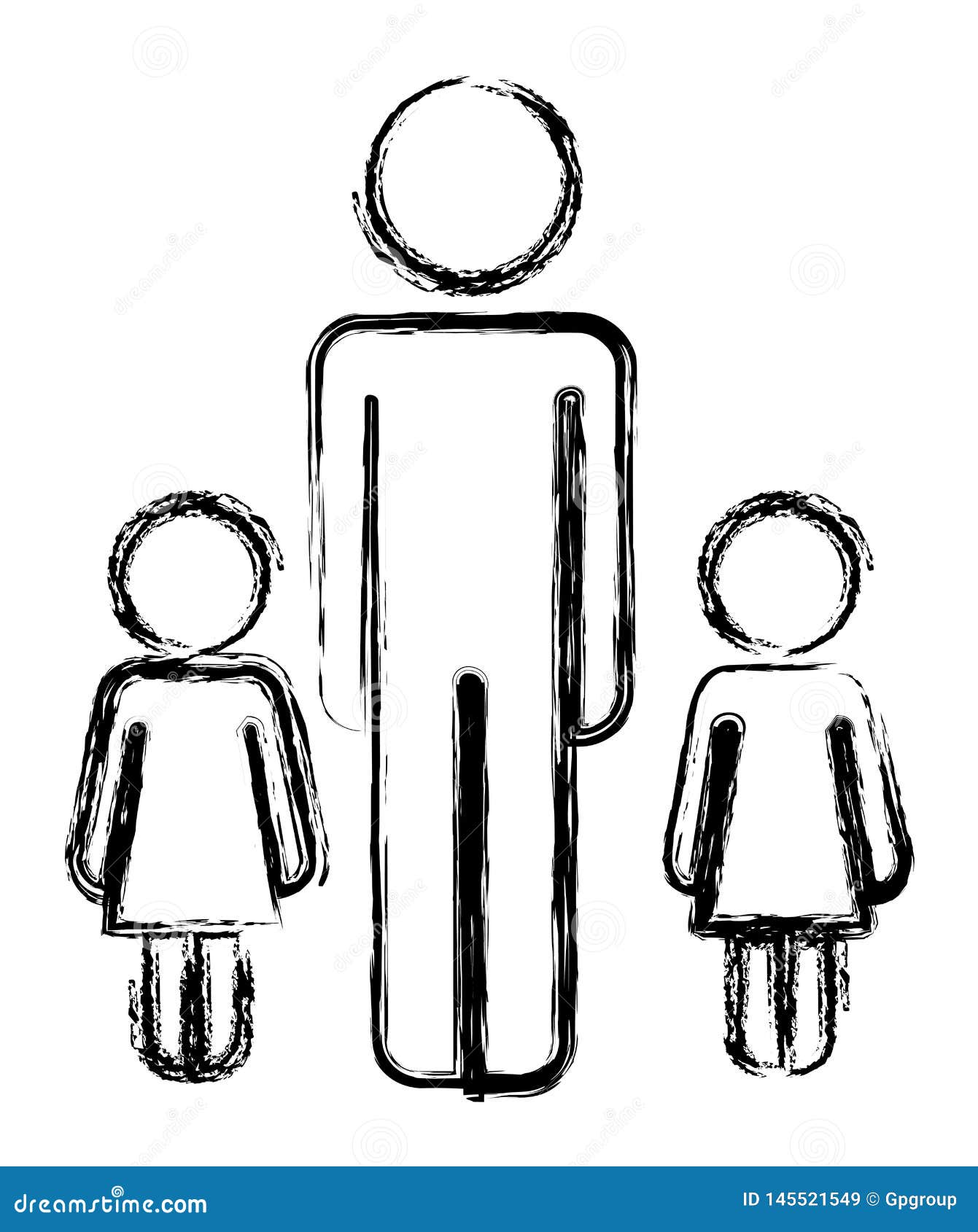 Download Father With Daughters Figures Silhouettes Stock Vector ...