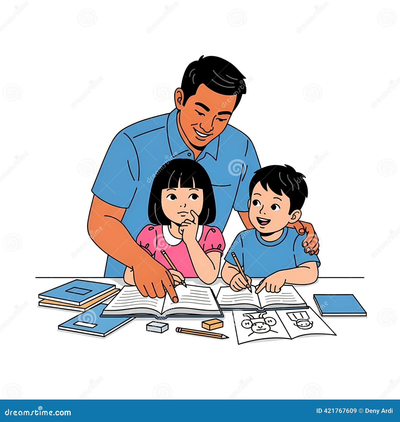 Parent Children Homework Stock Illustrations – 706 Parent Children Homework  Stock Illustrations, Vectors \u0026 Clipart - Dreamstime, image size:1600x1690