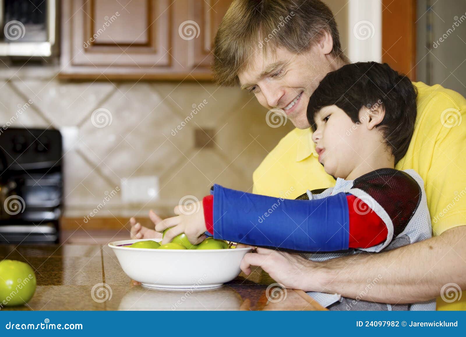 father son kitchen band clipart