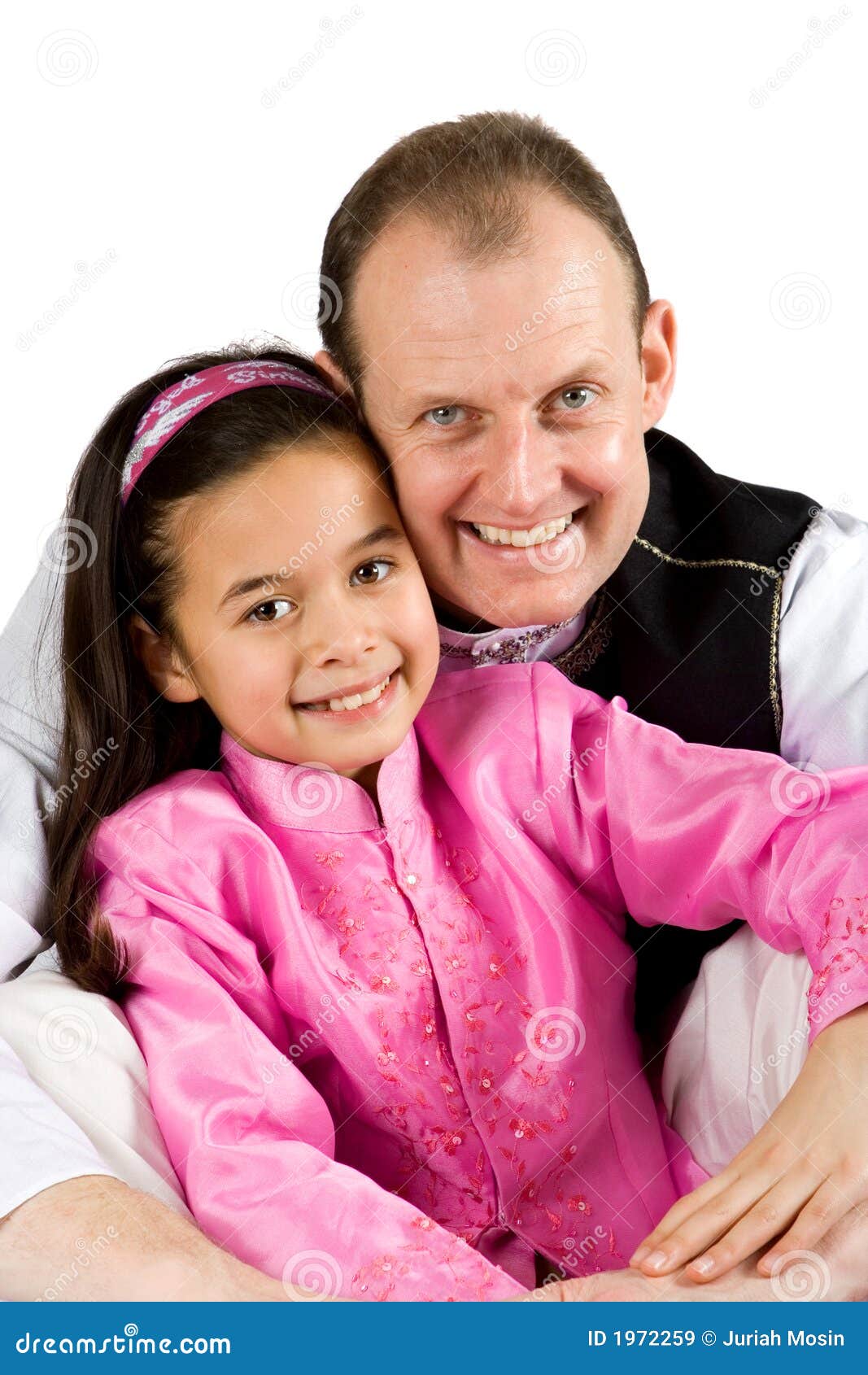 A Father And His Daughter In Traditional Indian Clothing Stock Image Image Of Fatherly