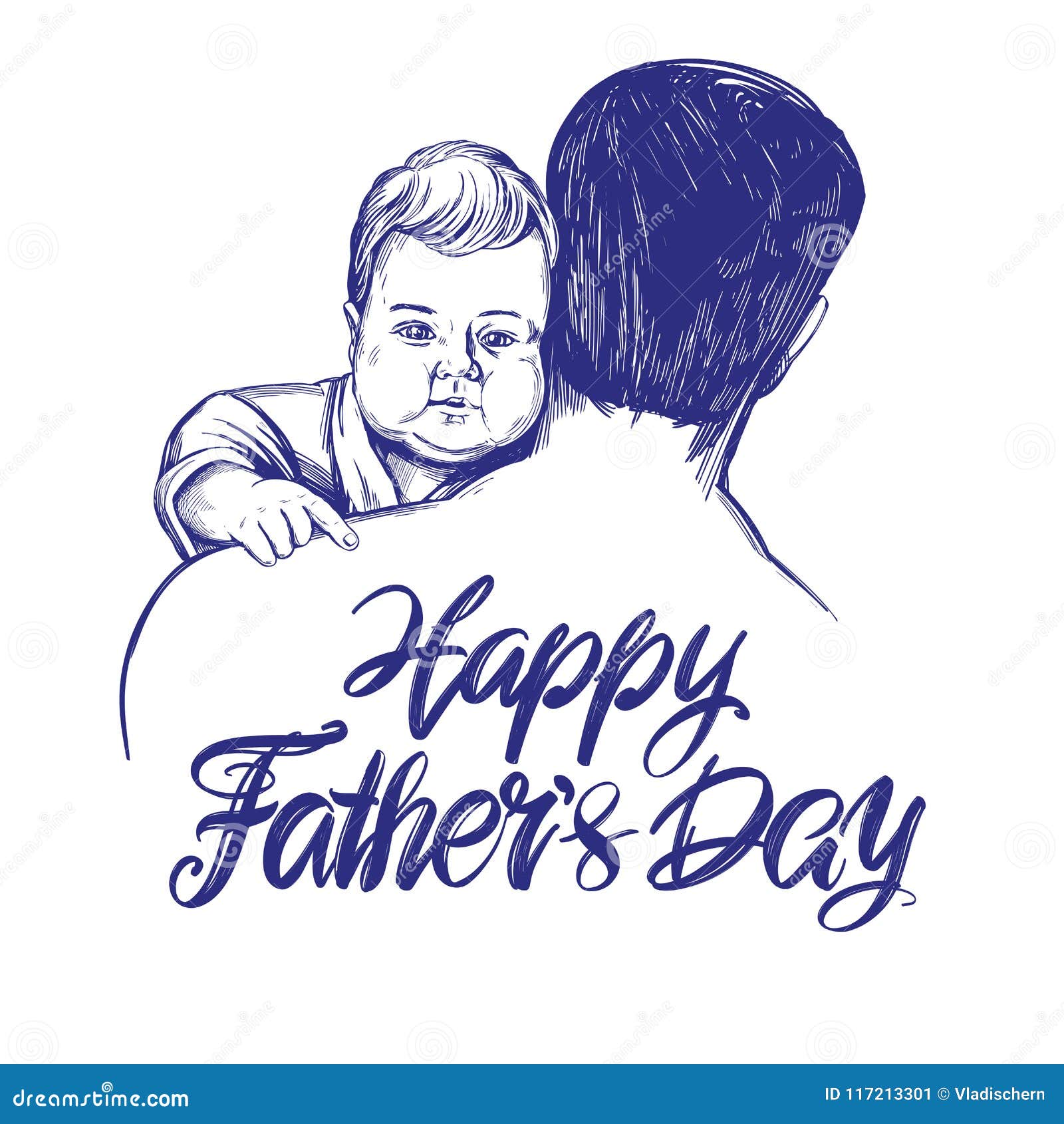 Best Father Happy Fathers Day Greeting Card With A Mustache And Crown  Vector Sketch Illustration With A Mans Business Tie Hand Drawn Word Stock  Illustration  Download Image Now  iStock