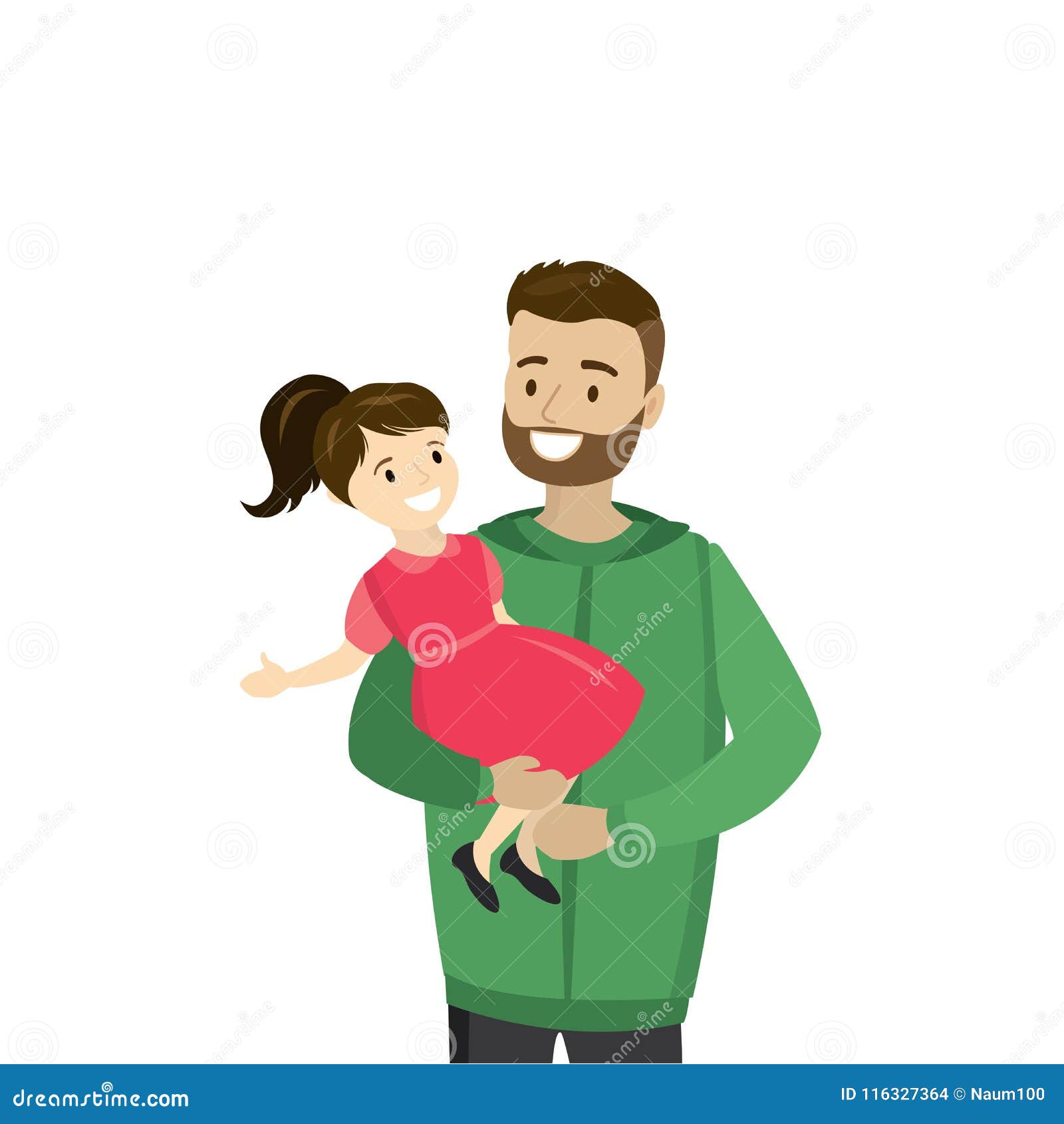 Download Father Holds A Daughter In His Arms,isolated On White ...