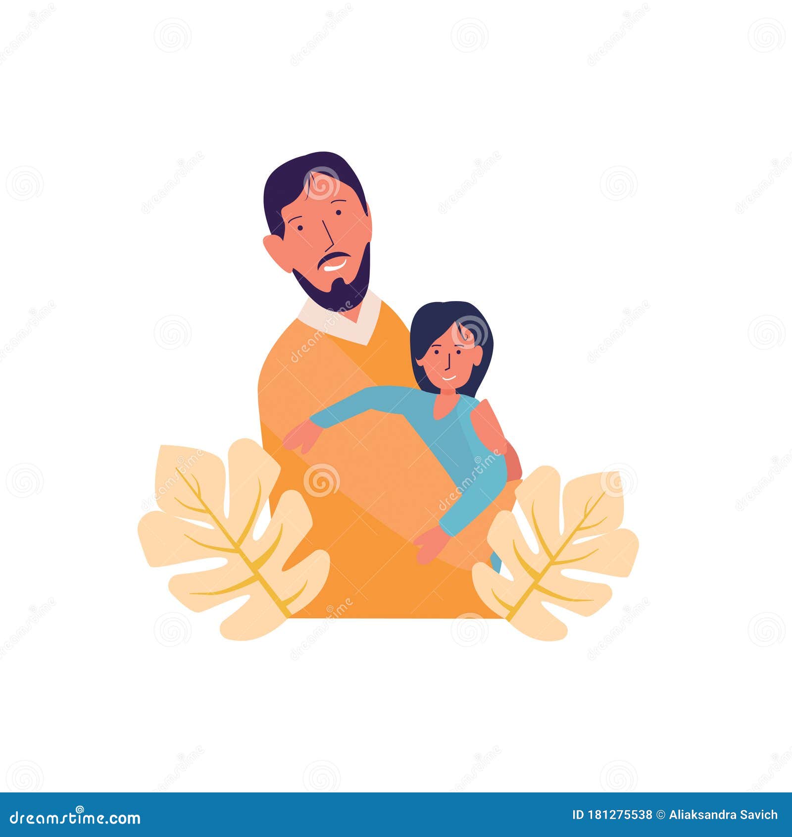 Download Father Holds Daughter In Hugs, Illustration Of A Family ...