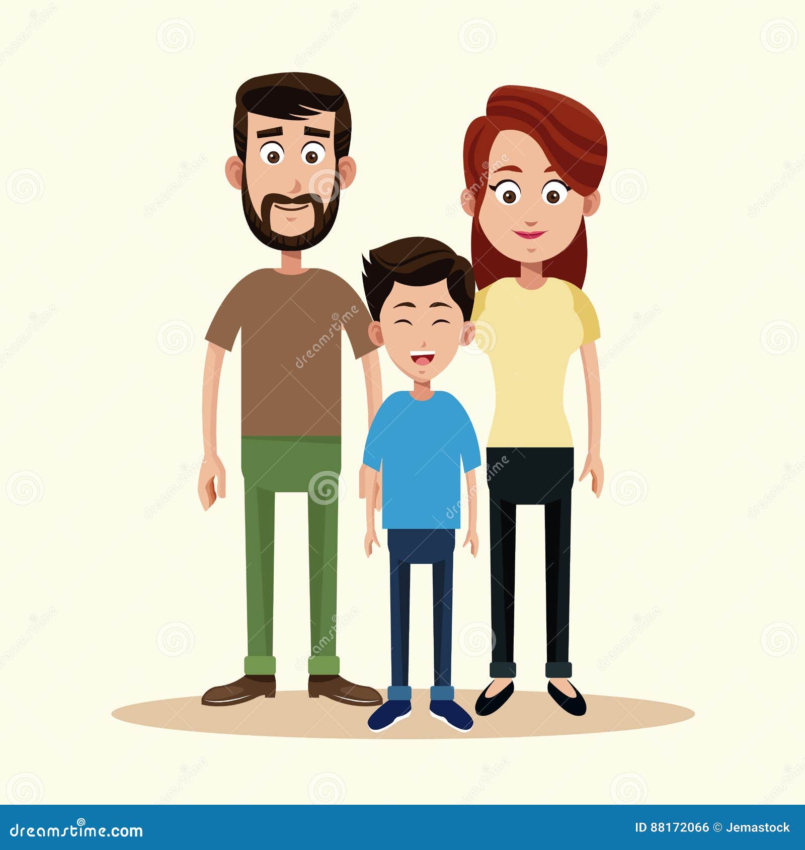 Father Mother and Son Family Stock Illustration - Illustration of girl