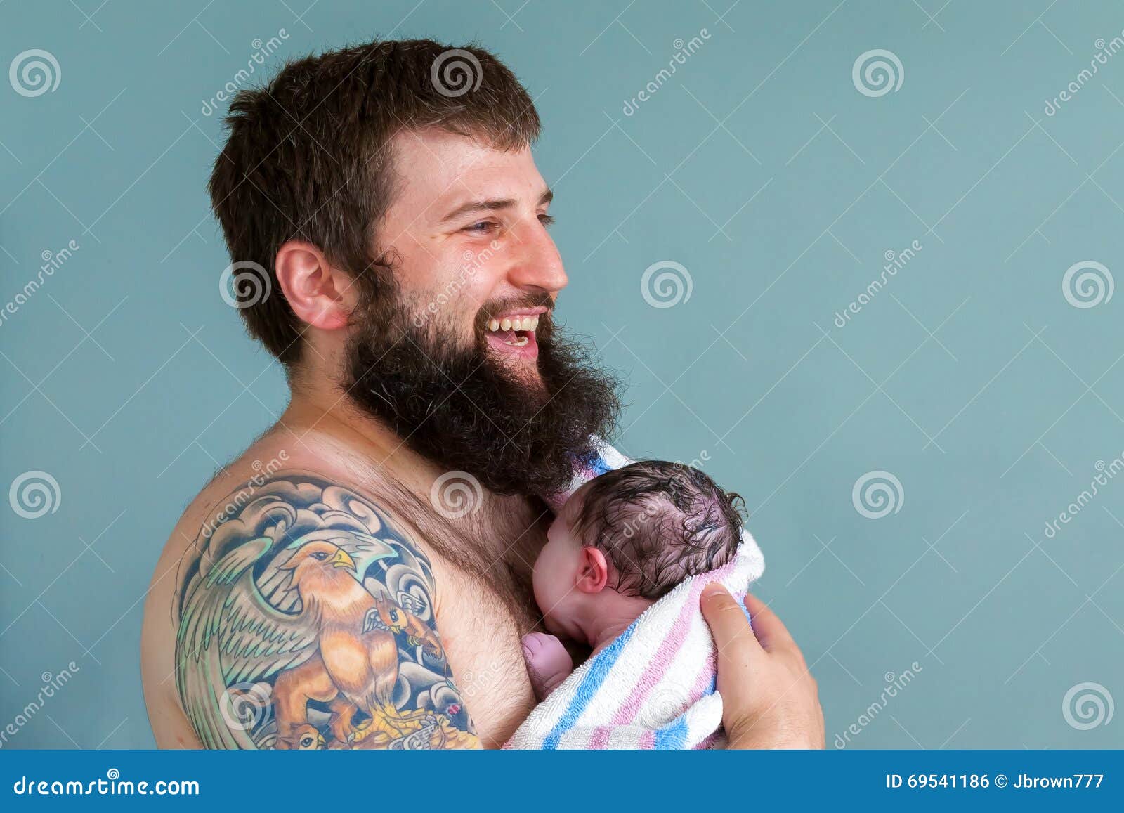 Hairy dad and son