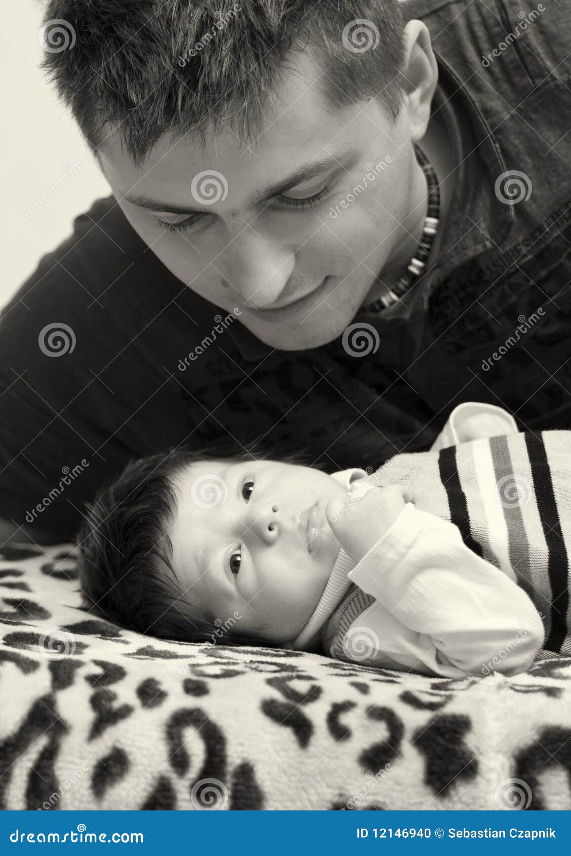 Father and newborn son stock photo. Image of baby, little - 12146940