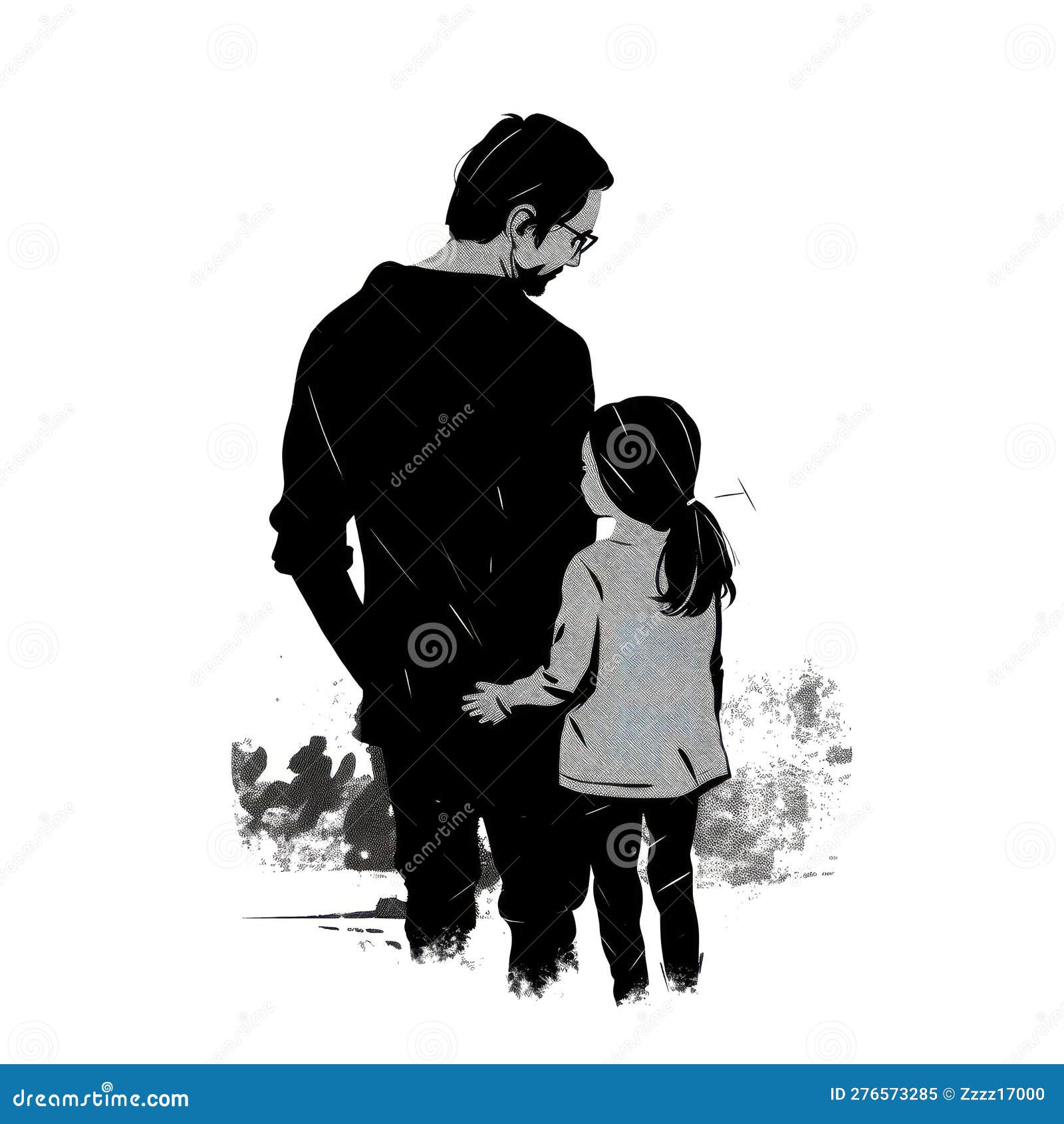 A Father S Day Love: Illustrating The Bond Between A Dad And His Kid  Through Simple Black And White. Generative Ai Stock Image - Image Of  Indoor, Happiness: 276573285