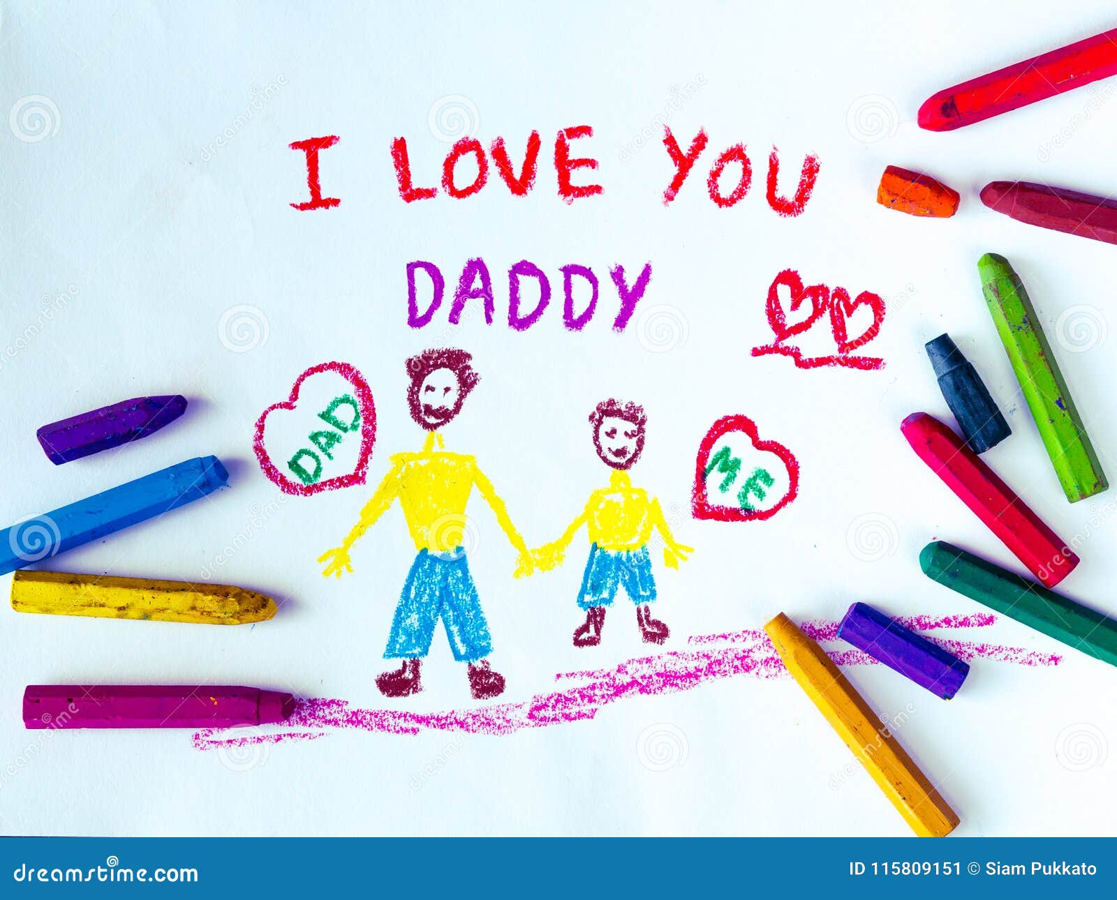 father`s day theme with i love you daddy message.