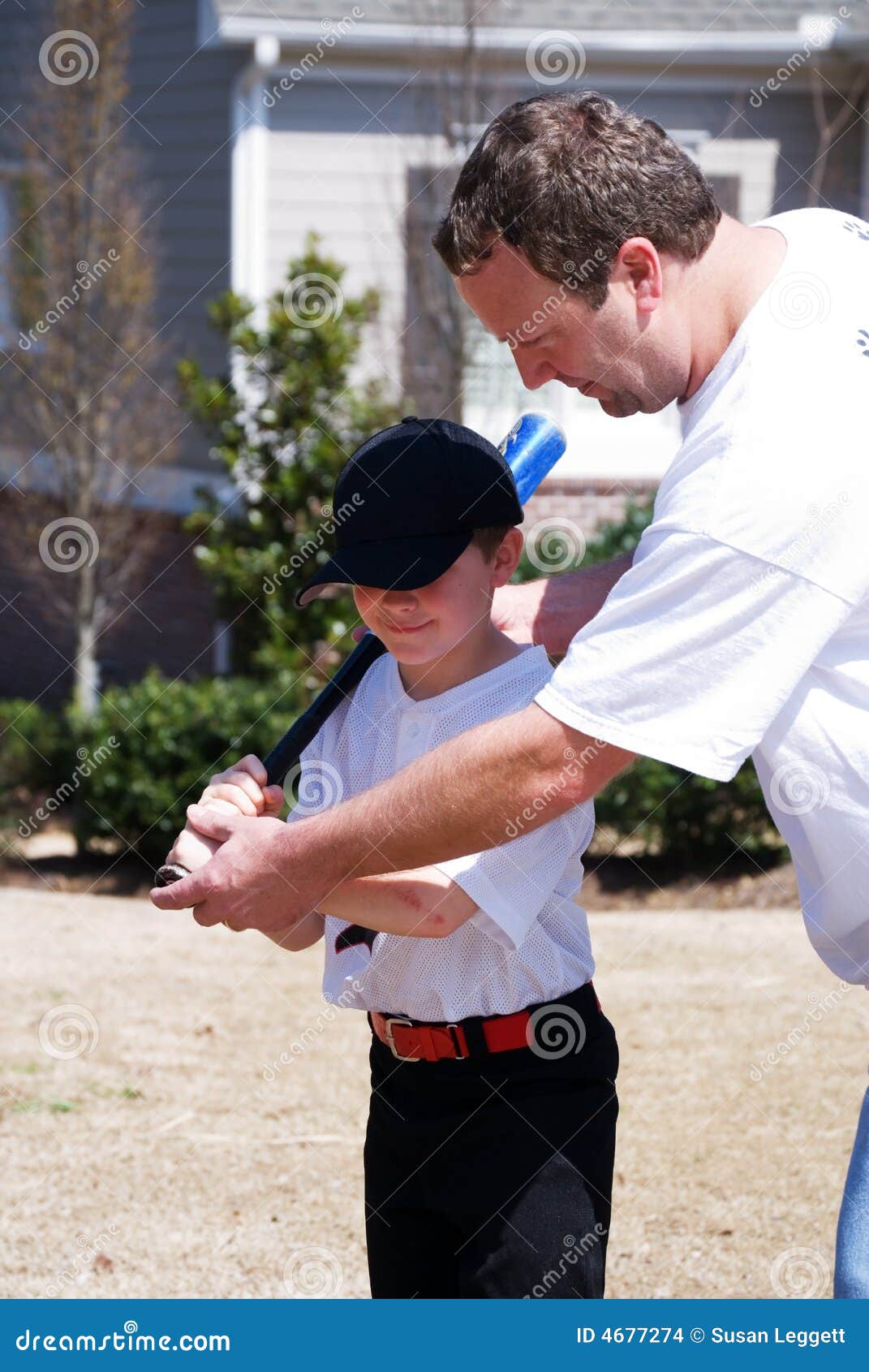 Father and Son/baseball Lesson Stock Photo Image of coach, baseball