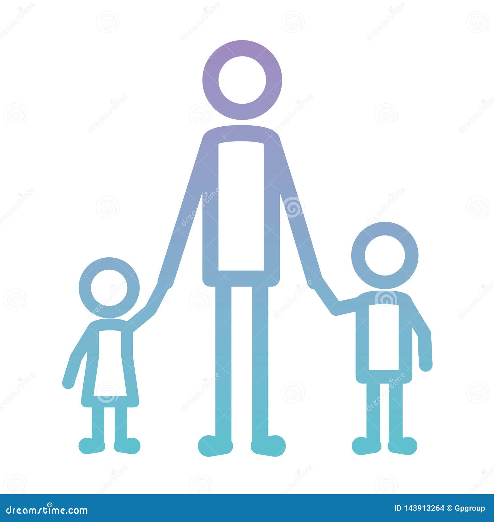 Download Father With Son And Daughter Figures Silhouettes Stock ...