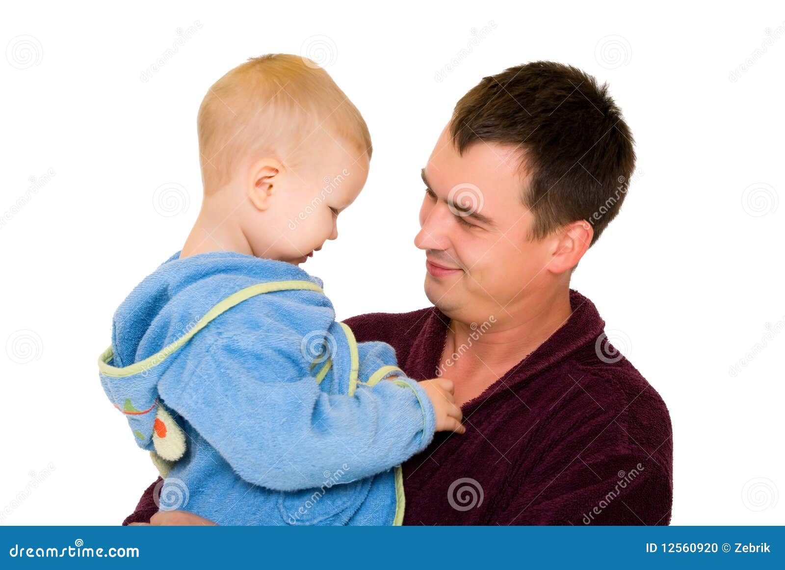 Father and Son Dressing Gown Stock Photo Image of eyes, holding 12560920