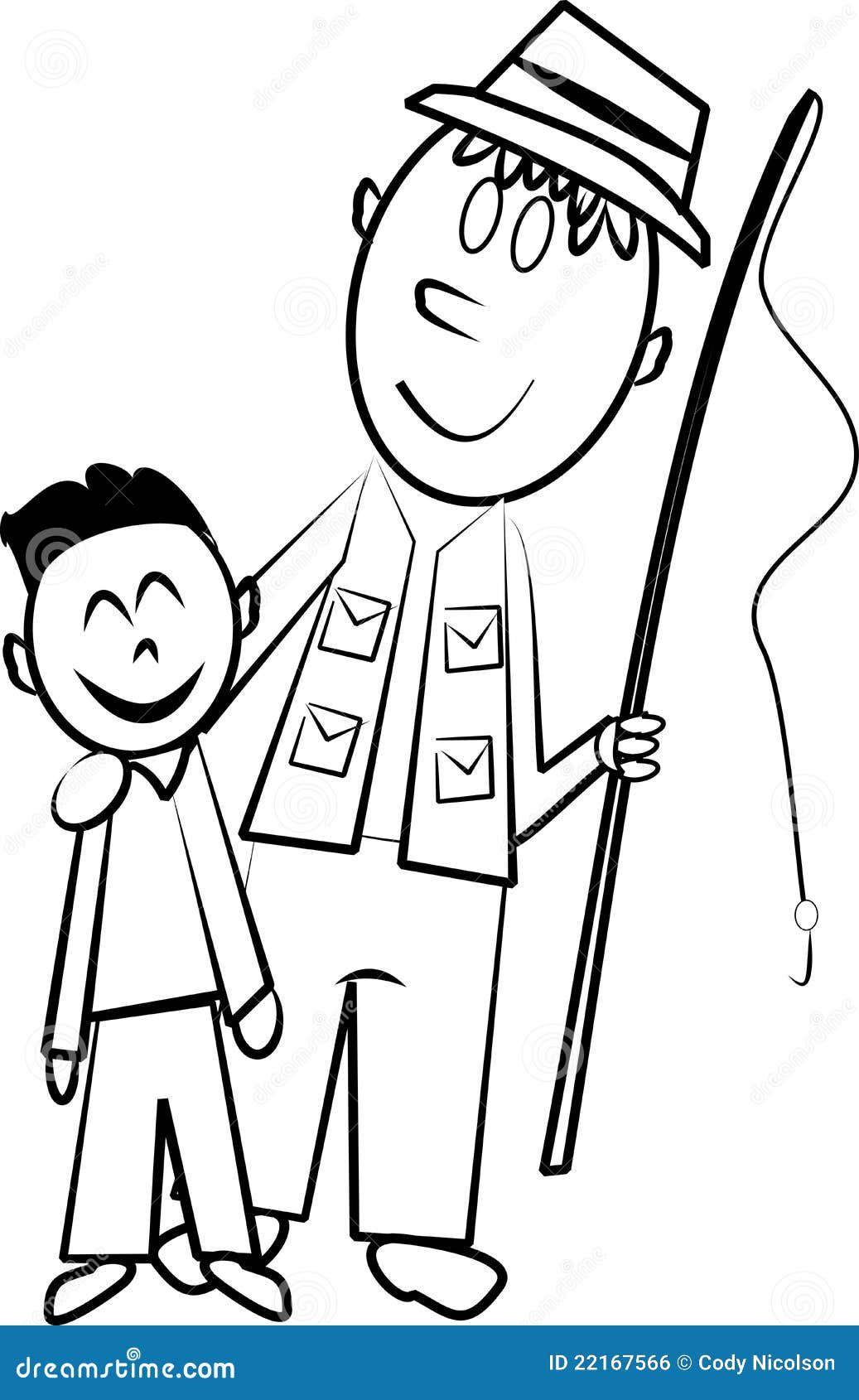 Father and son fishing stock vector. Image of fishing - 22167566