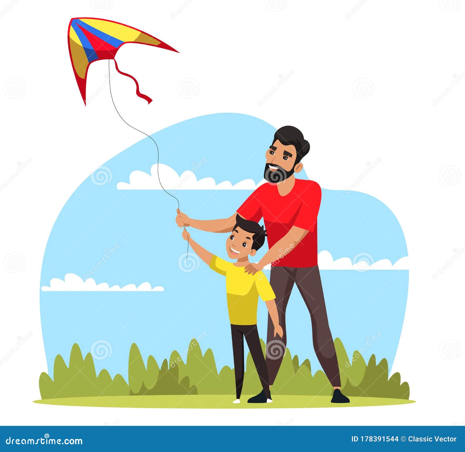 Father Son Flying Kite Stock Illustrations – 133 Father Son Flying Kite  Stock Illustrations, Vectors & Clipart - Dreamstime