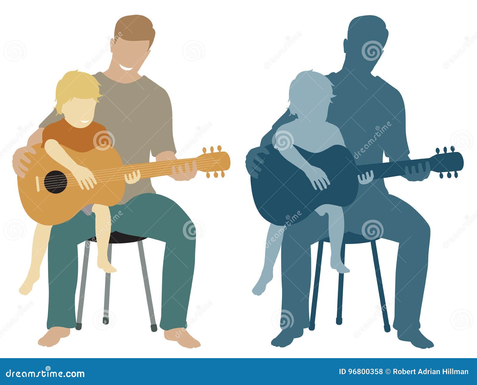 Download Father and son guitar stock vector. Illustration of cutout ...