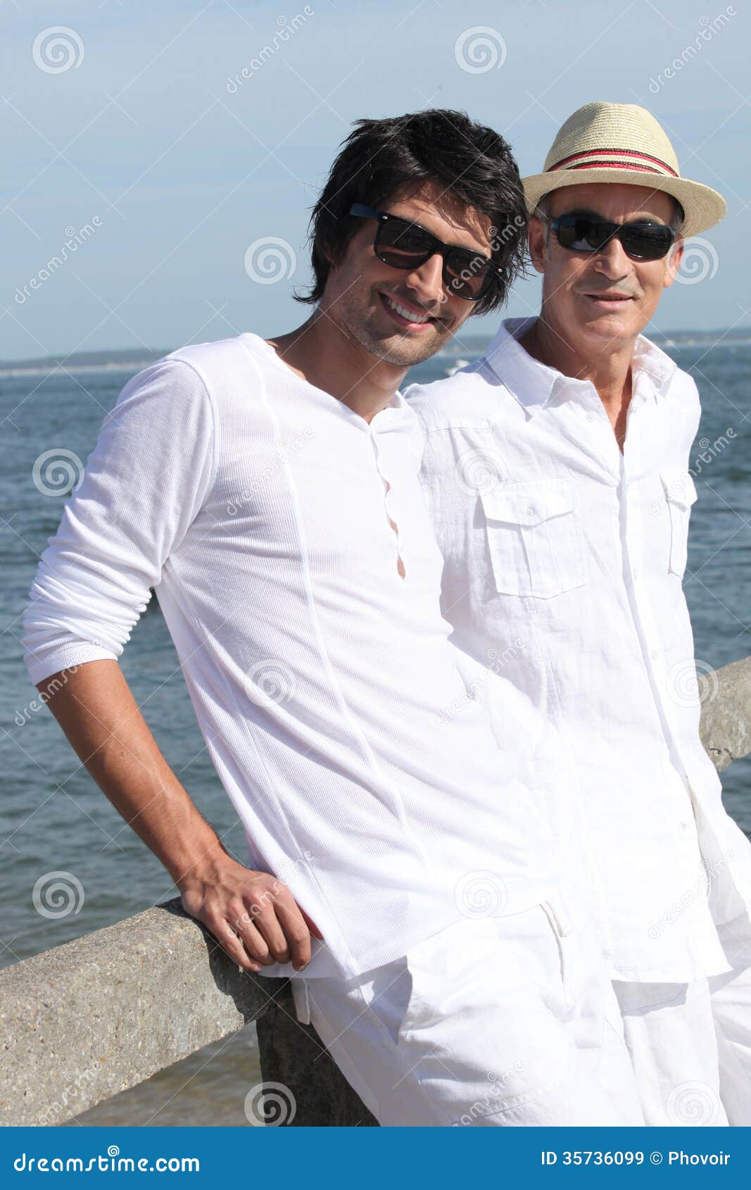 father and son on holiday