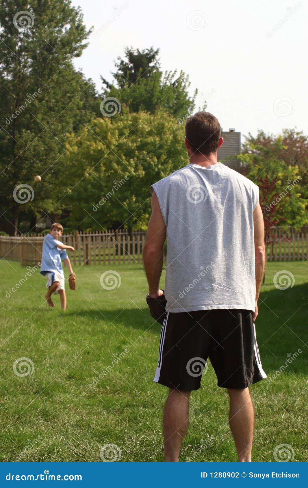Father and Son Playing Catch Stock Photo Image of parents, ball 1280902